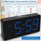 Digital Clock, Alarm Clock for Bedrooms - Large Big Numbers 5 Dimmers for Seniors, Battery Backup Loud Alarm Clock with USB Charger Port (Blue Digit)